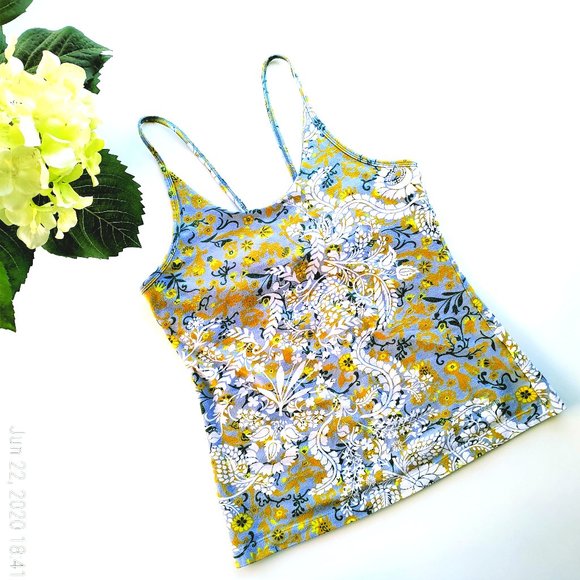 Patagonia Tops - Rare! PATAGONIA Floral Bra Top; Organic Cotton